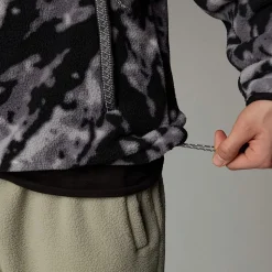 Sale The North Face TNF Fleeski Pullover Fleece Med Kvart Lynlås Til Herrer TNF Black 3D Summit Mesh Print