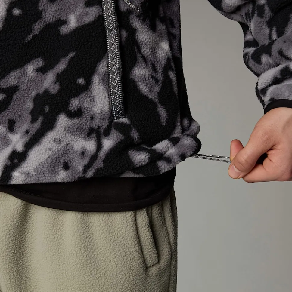 Sale The North Face TNF Fleeski Pullover Fleece Med Kvart Lynlås Til Herrer TNF Black 3D Summit Mesh Print