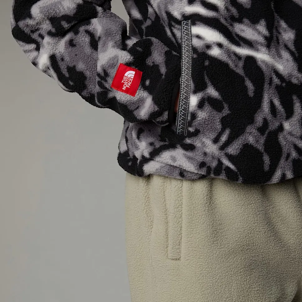 Sale The North Face TNF Fleeski Pullover Fleece Med Kvart Lynlås Til Herrer TNF Black 3D Summit Mesh Print