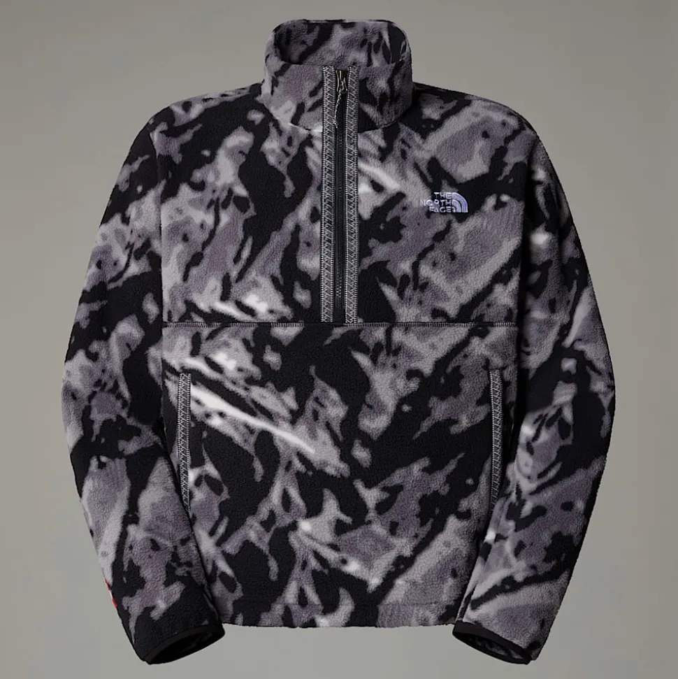 Sale The North Face TNF Fleeski Pullover Fleece Med Kvart Lynlås Til Herrer TNF Black 3D Summit Mesh Print
