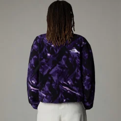 Best Sale The North Face TNF Fleeski Pullover Fleece Med Kvart Lynlås Til Damer Peak Purple 3D Summit Mesh Print