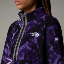 Best Sale The North Face TNF Fleeski Pullover Fleece Med Kvart Lynlås Til Damer Peak Purple 3D Summit Mesh Print