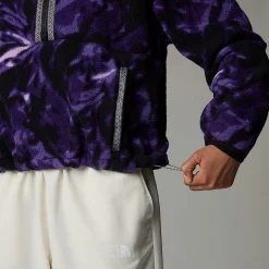 Best Sale The North Face TNF Fleeski Pullover Fleece Med Kvart Lynlås Til Damer Peak Purple 3D Summit Mesh Print