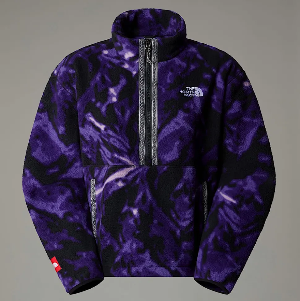 Best Sale The North Face TNF Fleeski Pullover Fleece Med Kvart Lynlås Til Damer Peak Purple 3D Summit Mesh Print