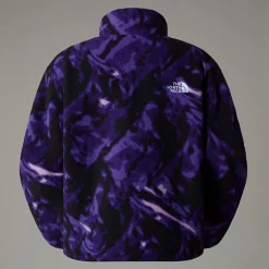 Best Sale The North Face TNF Fleeski Pullover Fleece Med Kvart Lynlås Til Damer Peak Purple 3D Summit Mesh Print