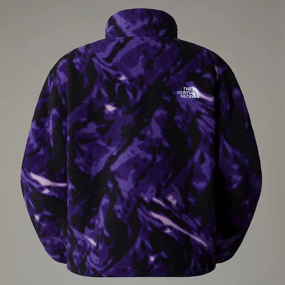 Best Sale The North Face TNF Fleeski Pullover Fleece Med Kvart Lynlås Til Damer Peak Purple 3D Summit Mesh Print