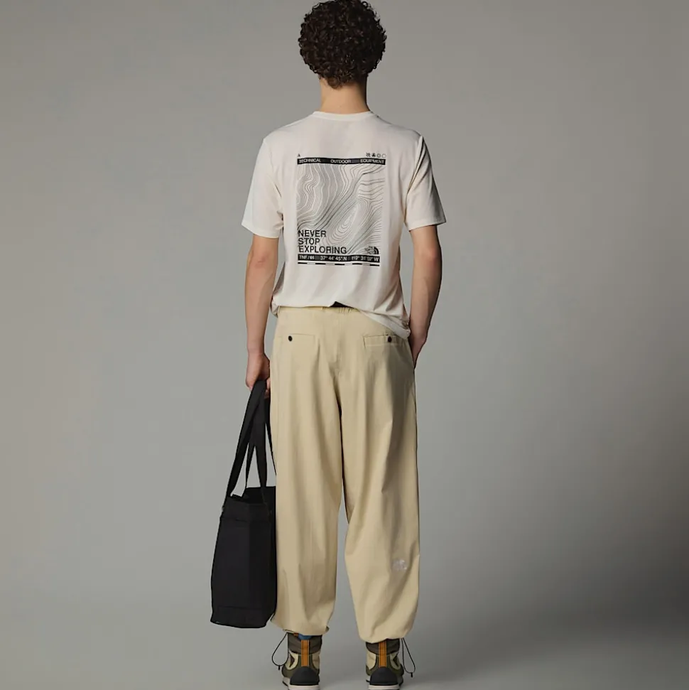 Fashion The North Face Topographic Foundation T-shirt Til Herrer White Dune