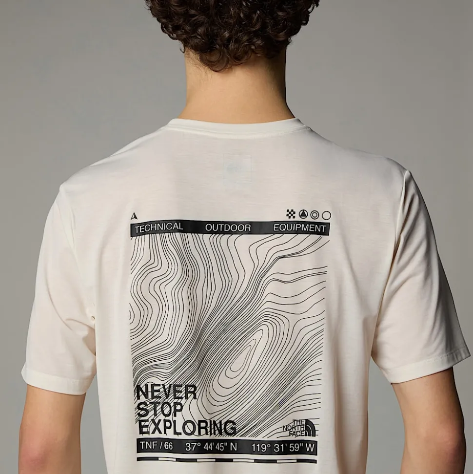 Fashion The North Face Topographic Foundation T-shirt Til Herrer White Dune