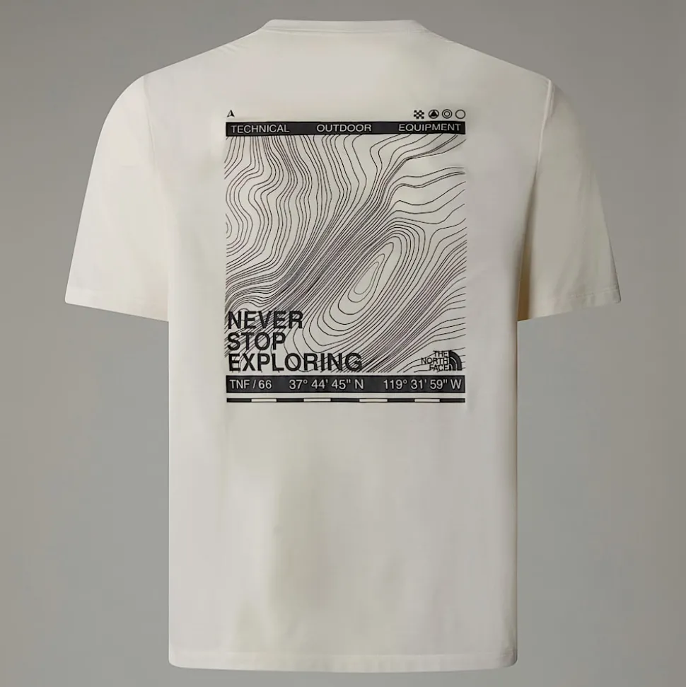 Fashion The North Face Topographic Foundation T-shirt Til Herrer White Dune