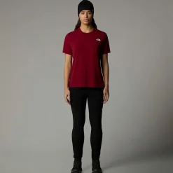 Online The North Face Topographic Foundation T-shirt Til Damer Beetroot