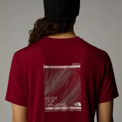 Online The North Face Topographic Foundation T-shirt Til Damer Beetroot