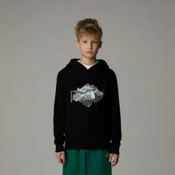 Discount The North Face Topographic Hættetrøje Til Drenge TNF Black