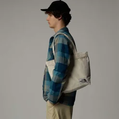 Flash Sale The North Face Tote Taske I Bomuld Weimaraner Brown Large Logo Print