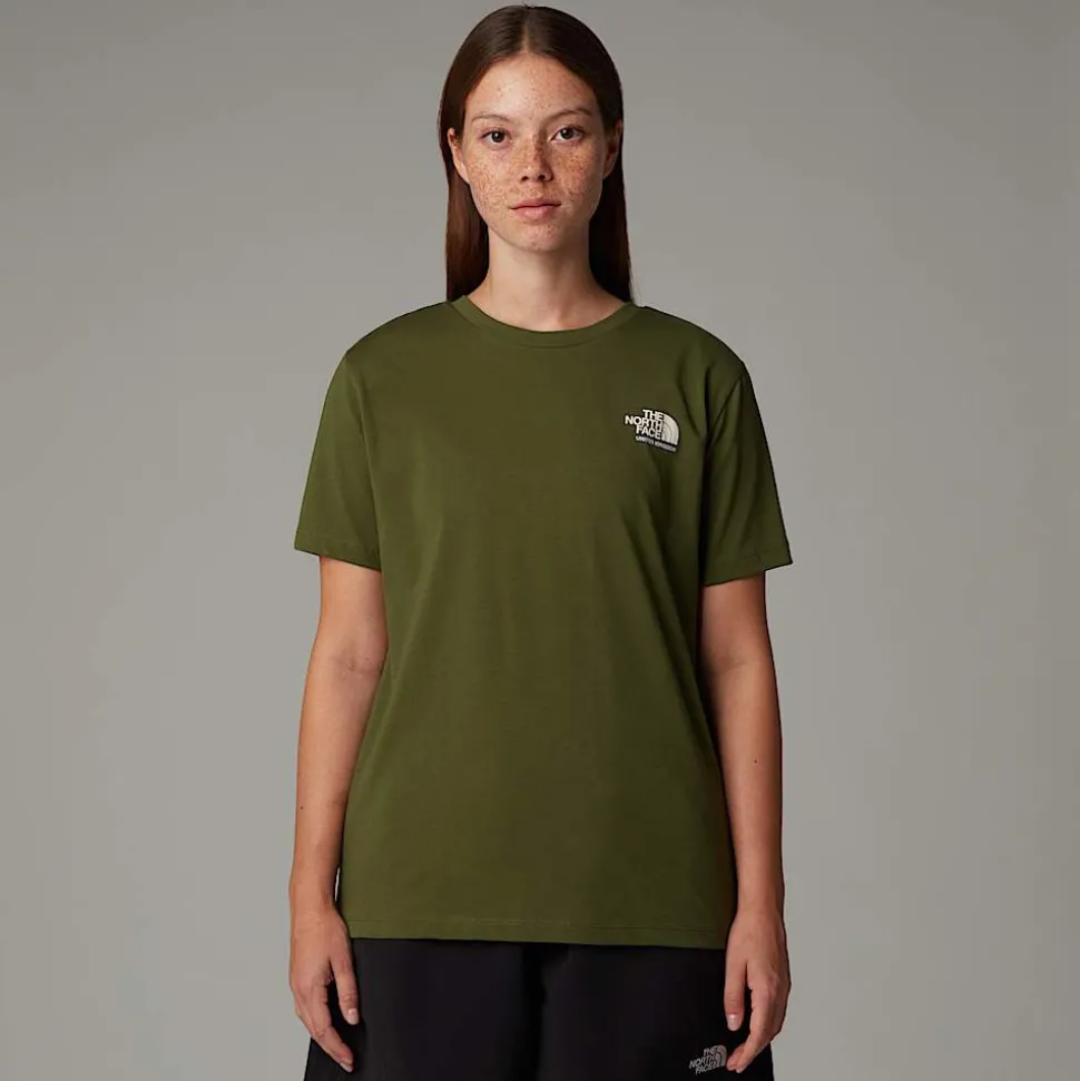 Flash Sale The North Face UK Redbox T-shirt Til Damer Terrarium Green - White Dune -Beetroot