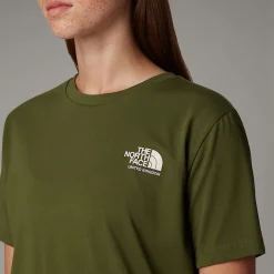 Flash Sale The North Face UK Redbox T-shirt Til Damer Terrarium Green - White Dune -Beetroot