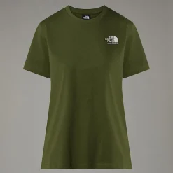 Flash Sale The North Face UK Redbox T-shirt Til Damer Terrarium Green - White Dune -Beetroot