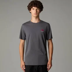 Sale The North Face UK Redbox T-shirt Til Herrer Anthracite Grey - Beetroot - High Rise Grey