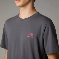 Sale The North Face UK Redbox T-shirt Til Herrer Anthracite Grey - Beetroot - High Rise Grey