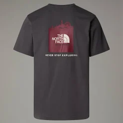 Sale The North Face UK Redbox T-shirt Til Herrer Anthracite Grey - Beetroot - High Rise Grey