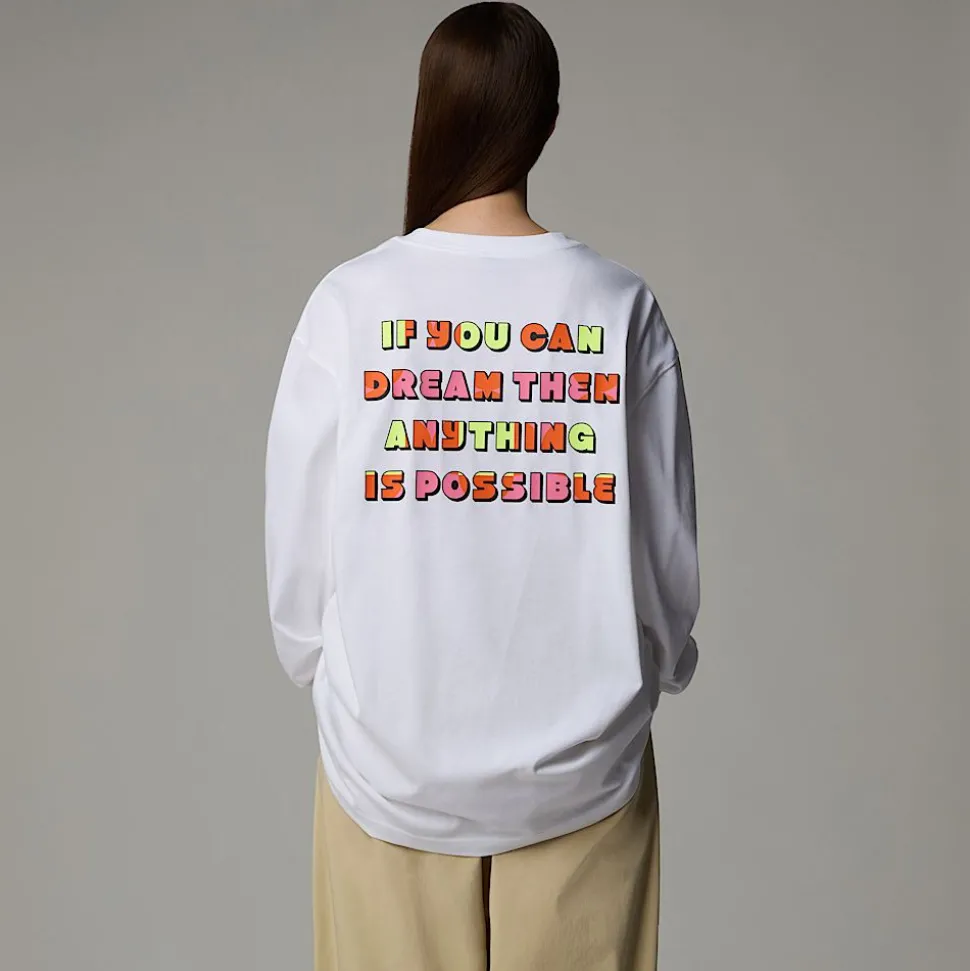 Cheap The North Face Unisex Langærmet TNF X Yinka Ilori Graphic Sweatshirt TNF White