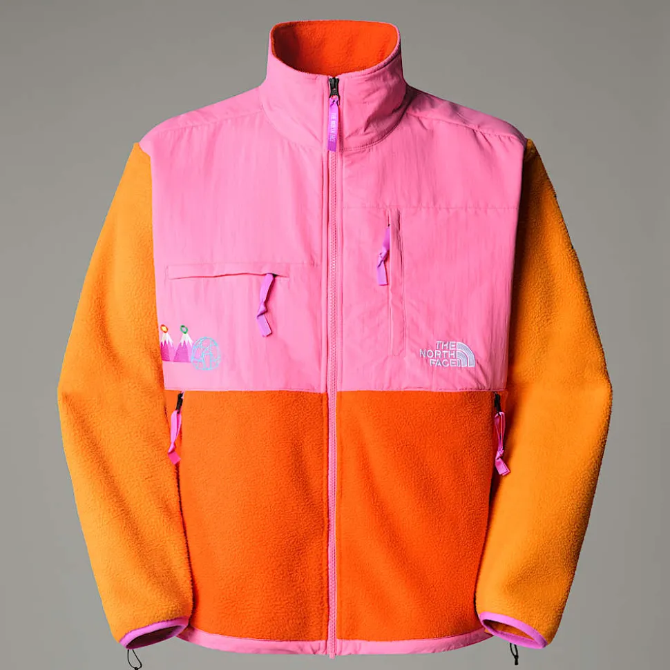 New The North Face Unisex TNF X Yinka Ilori Retro Denali Jakke Red Orange-Apricot Glaze
