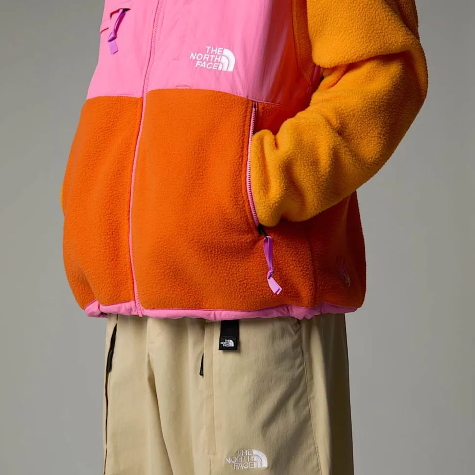 New The North Face Unisex TNF X Yinka Ilori Retro Denali Jakke Red Orange-Apricot Glaze