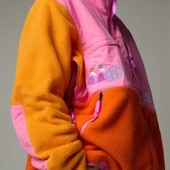 New The North Face Unisex TNF X Yinka Ilori Retro Denali Jakke Red Orange-Apricot Glaze