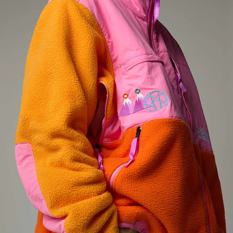 New The North Face Unisex TNF X Yinka Ilori Retro Denali Jakke Red Orange-Apricot Glaze