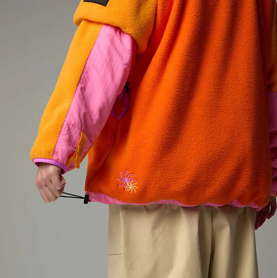 New The North Face Unisex TNF X Yinka Ilori Retro Denali Jakke Red Orange-Apricot Glaze