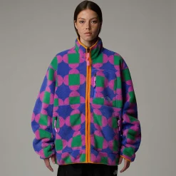 Cheap The North Face Unisex Vendbar TNF X Yinka Ilori Fleecejakke Med Tryk Solar Blue Lets Blossom Together Print