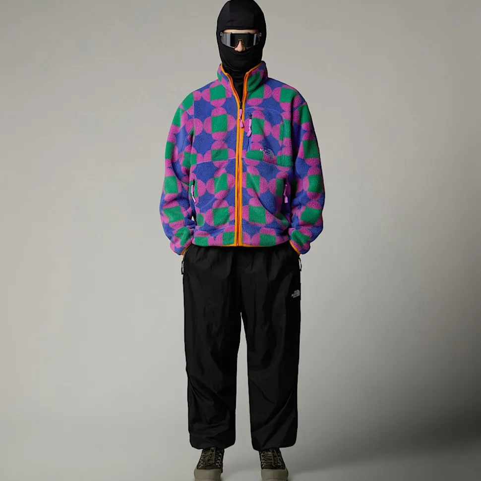 Cheap The North Face Unisex Vendbar TNF X Yinka Ilori Fleecejakke Med Tryk Solar Blue Lets Blossom Together Print
