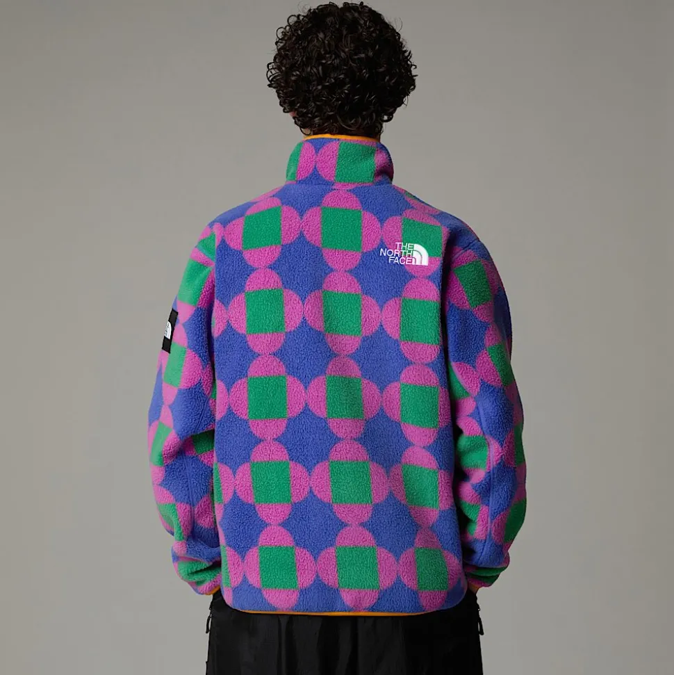 Cheap The North Face Unisex Vendbar TNF X Yinka Ilori Fleecejakke Med Tryk Solar Blue Lets Blossom Together Print