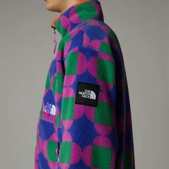 Cheap The North Face Unisex Vendbar TNF X Yinka Ilori Fleecejakke Med Tryk Solar Blue Lets Blossom Together Print