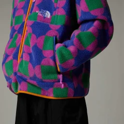 Cheap The North Face Unisex Vendbar TNF X Yinka Ilori Fleecejakke Med Tryk Solar Blue Lets Blossom Together Print