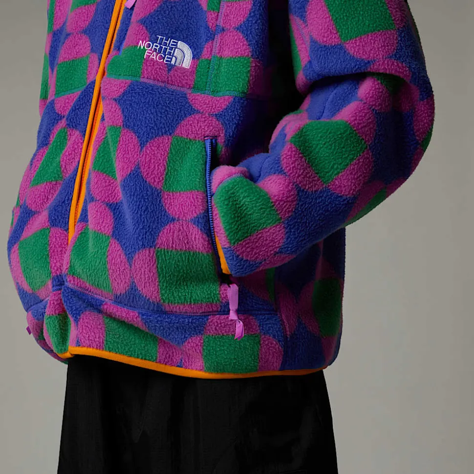 Cheap The North Face Unisex Vendbar TNF X Yinka Ilori Fleecejakke Med Tryk Solar Blue Lets Blossom Together Print