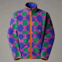 Cheap The North Face Unisex Vendbar TNF X Yinka Ilori Fleecejakke Med Tryk Solar Blue Lets Blossom Together Print