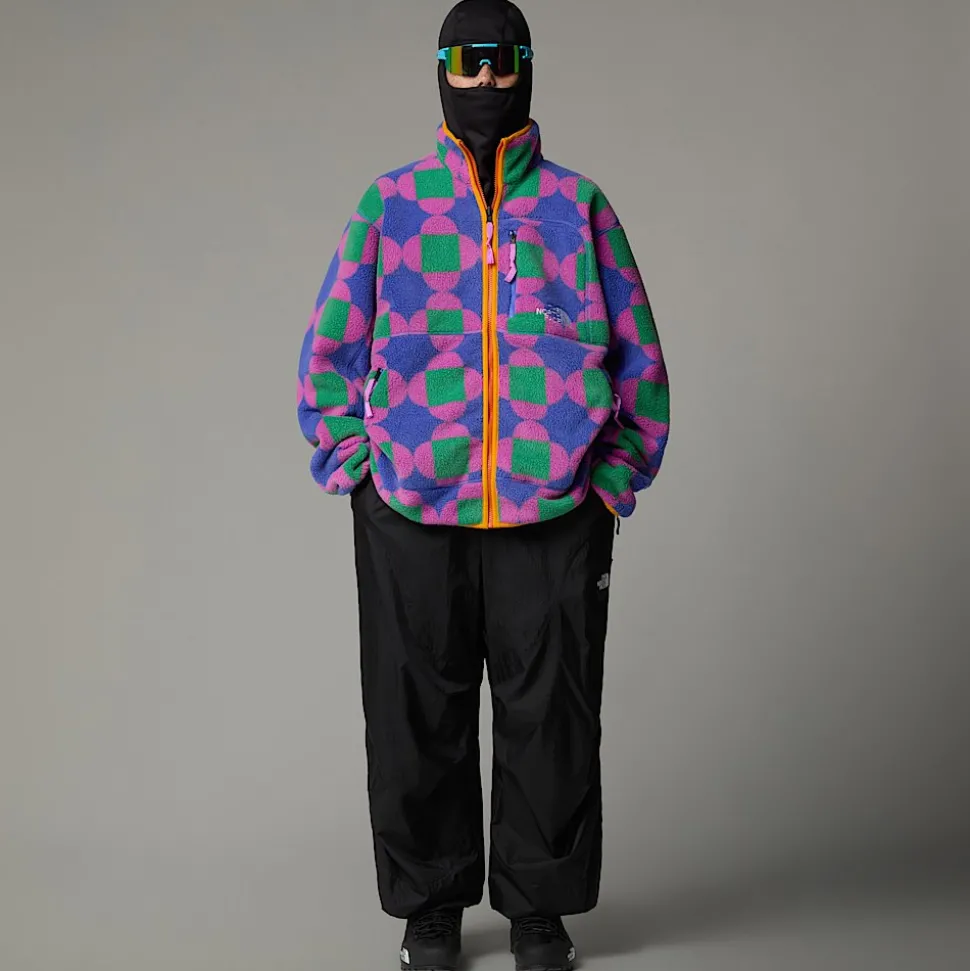 Cheap The North Face Unisex Vendbar TNF X Yinka Ilori Fleecejakke Med Tryk Solar Blue Lets Blossom Together Print