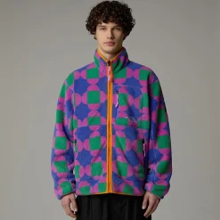 Cheap The North Face Unisex Vendbar TNF X Yinka Ilori Fleecejakke Med Tryk Solar Blue Lets Blossom Together Print