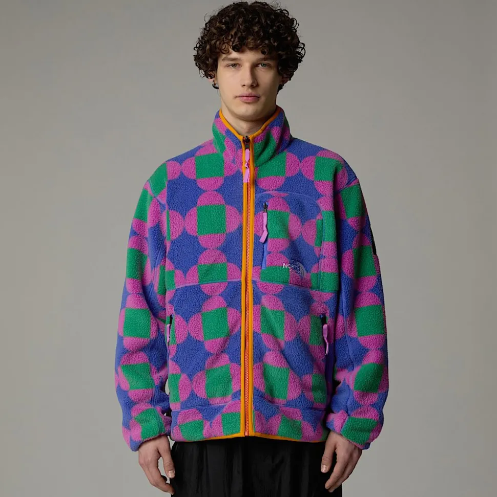 Cheap The North Face Unisex Vendbar TNF X Yinka Ilori Fleecejakke Med Tryk Solar Blue Lets Blossom Together Print