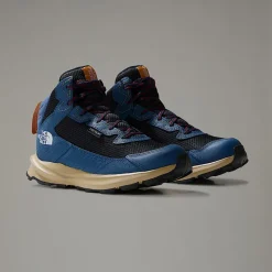 Shop The North Face Vandtætte Fastpack Mid Vandrestøvler Til Unge Shady Blue-TNF White