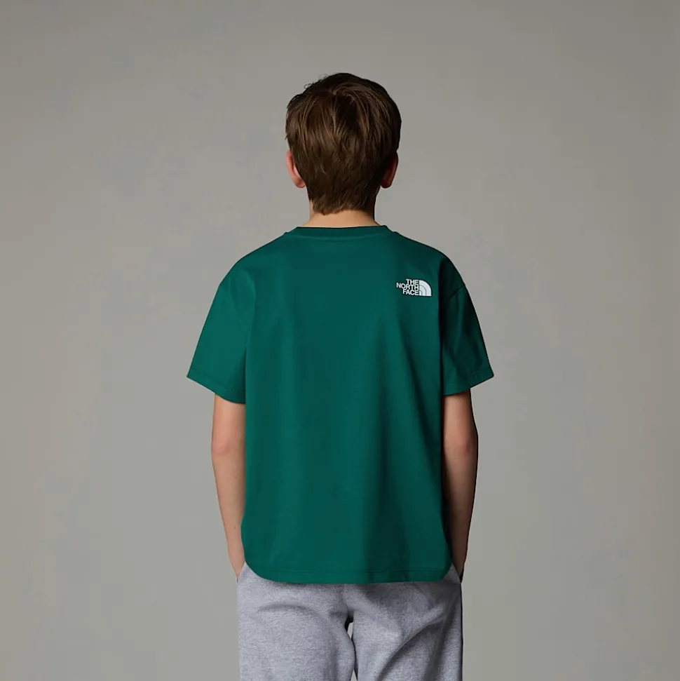 Online The North Face Varsity Graphic Oversized T-shirt Til Unge Evergreen