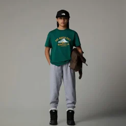 Online The North Face Varsity Graphic Oversized T-shirt Til Unge Evergreen
