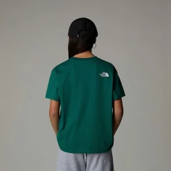 Online The North Face Varsity Graphic Oversized T-shirt Til Unge Evergreen