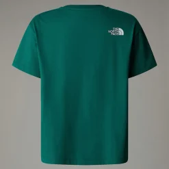 Online The North Face Varsity Graphic Oversized T-shirt Til Unge Evergreen