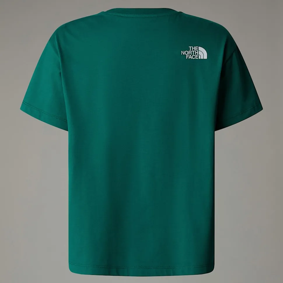 Online The North Face Varsity Graphic Oversized T-shirt Til Unge Evergreen