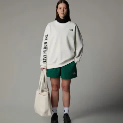 New The North Face Varsity Graphic Sweatshirt Til Damer White Dune