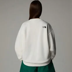 New The North Face Varsity Graphic Sweatshirt Til Damer White Dune