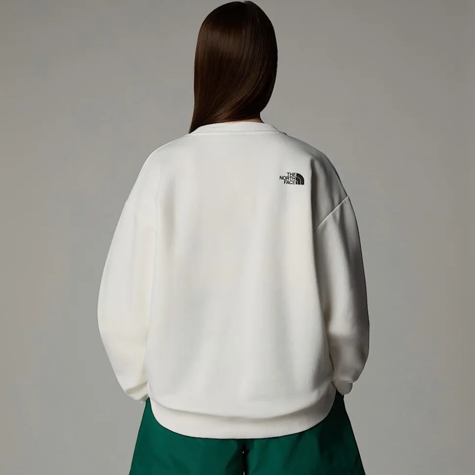 New The North Face Varsity Graphic Sweatshirt Til Damer White Dune