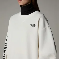 New The North Face Varsity Graphic Sweatshirt Til Damer White Dune