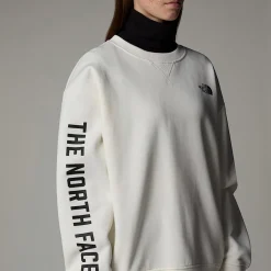 New The North Face Varsity Graphic Sweatshirt Til Damer White Dune